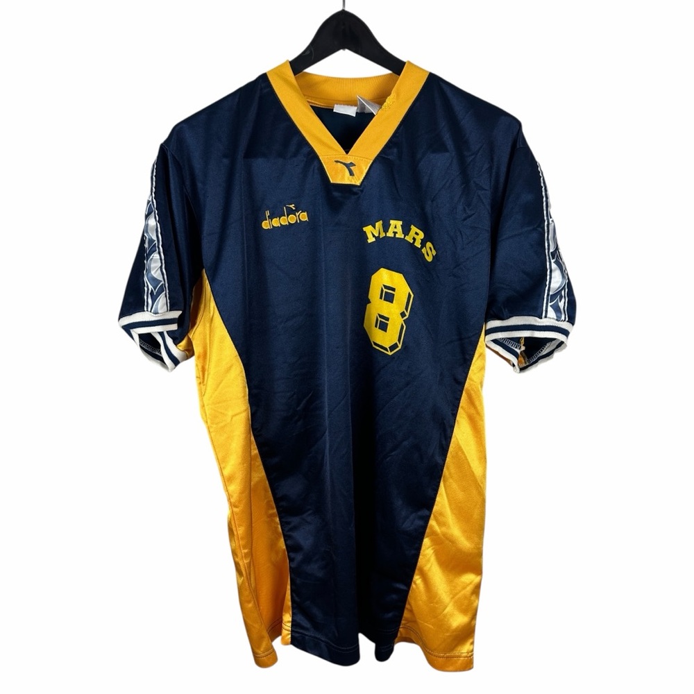 Vintage 90s Diadora Mars Football Club Soccer Futbol Blue Jersey Size L